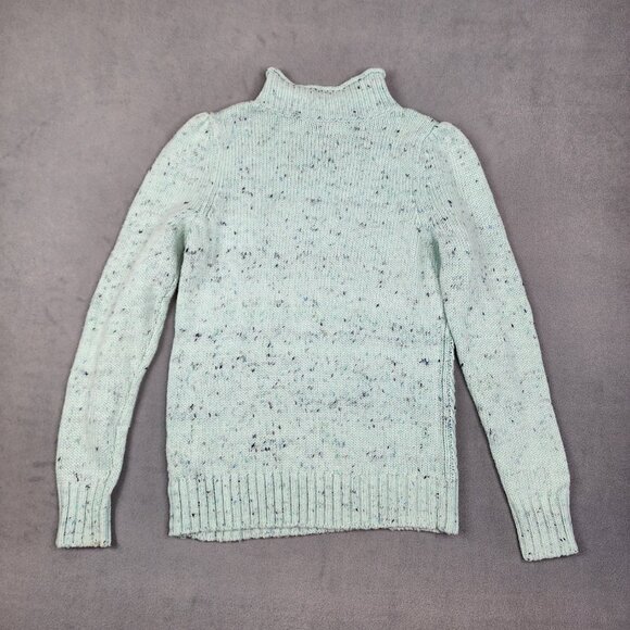 Talbots Cable Knit Mock Neck Sweater Women's Size Small Green Preppy Winter - Picture 8 of 8